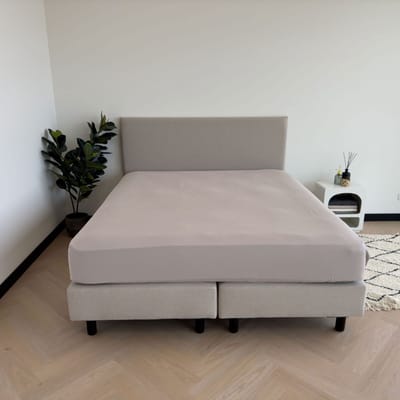 Kayori Emma Hoeslaken Katoensatijn - 90x210-220cm - Matrasdikte 35cm - Rondom Elastiek - Zilvergrijs