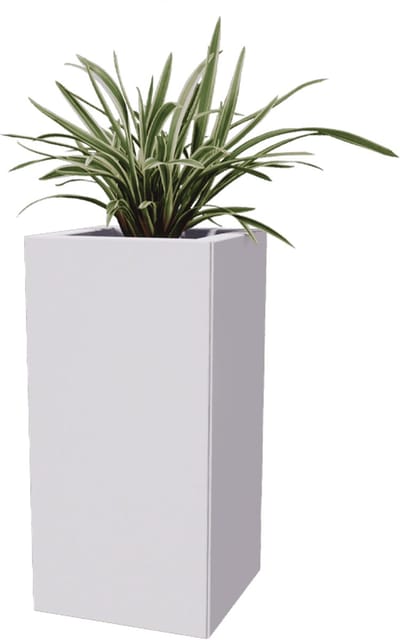 Gepoedercoat staal - plantenbak - Vierkant - 30x30x30cm - Wit - Met bodem - MySteel