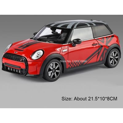 1:18 Mini Cooper S Mini Cooper Model Speelgoed Miniatuur Auto's Legering Spuitgietwerk Deuren Openbaar Voertuig Prachtige Interieur Auto Model Ornament black