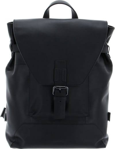 SADDLER Leren Vrije tijd rugzak Rugzak met laptopvak Thebe Backpack Black Zwart
