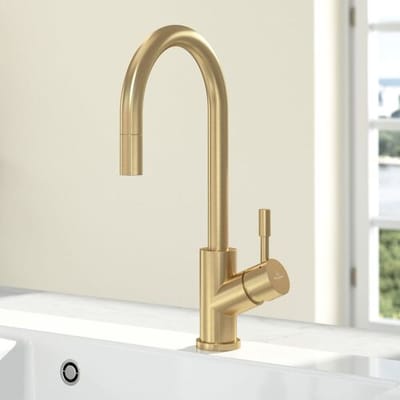 Villeroy & Boch Umbrella - Keukenkraan met uittrekbare sproeikop, goud 92540003