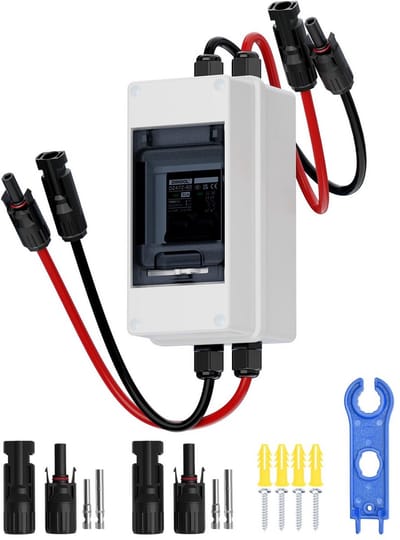 2-polige DC Stroomonderbreker 30A voor Zonnepanelen en Batterij IP65