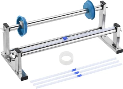 Professionele 17" Stretch Wrap Dispenser voor Efficiënt Verpakken, Roestvrij Staal met 4 Film Slide Cutters voor Pallet Wrapping en Desktop Gebruik