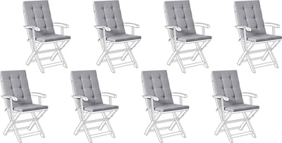 MAUI PREMIUM - Tuinkussen set 8 stuks - Lichtgrijs - Polyester