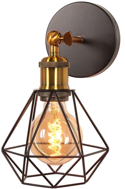 Wandlamp Industrieel Verstelbaar Vintage Wandverlichting voor Woonkamer Slaapkamer Gang Zwart Bronzen