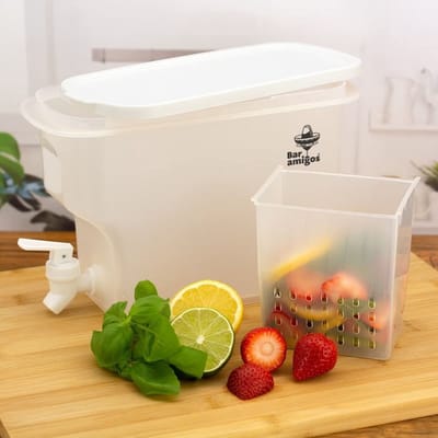 Dailygoods- Fruitinfuser 3,5 l - Drankdispenser met kraan - Waterdispenser - Limonadetap - Plastic - Ideaal voor koelkast/camping