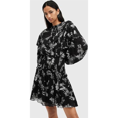 AllSaints Aubrey Dress Maria Black Maat: 10 | Mini Jurken Outlet | Dames | Zwart