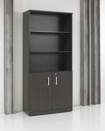 Half open houten archiefkast Chief 200x90x42 Donker Eiken
