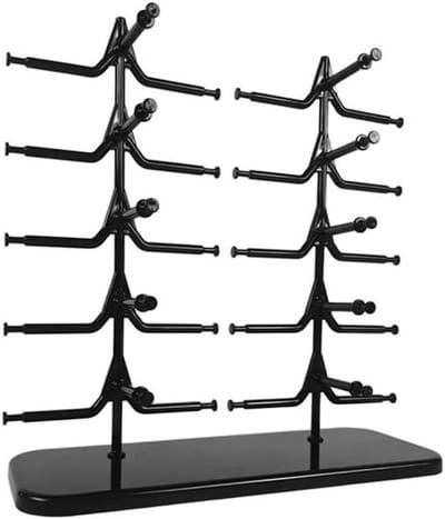 Brillenstandaard Houder - Framerek Display - Brillen Organiseren - Twee Rijen Ontwerp - 37 x 13 x 36 cm - Zwart
