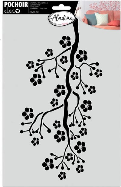 Aladine sjabloon 20x30 cm Sakura bloesem voor knutselen en decoratie.