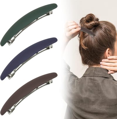 Set van 3 Ovale Veer Haarclips, Grote Antislip Haaraccessoires voor Vrouwen, Perfect voor Thuis en Op Reis, Duurzaam en Stijlvol