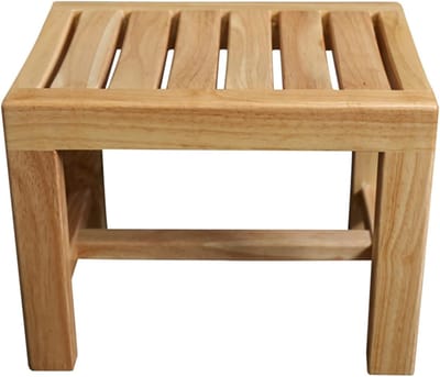 Douchebank Bamboe - Badkruk Hout - Veilig Douchen - Natuurlijk Materiaal - 42x28x33cm - Houtkleur