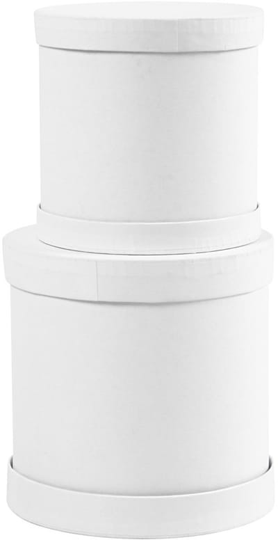 Trommel dozen set, H: 11+13 cm, d 11+13 cm, wit, 1 set