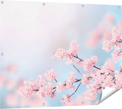 Gards Tuinposter Roze Bloesem Bloemen - 120x90 cm - Tuindoek - Tuindecoratie - Wanddecoratie buiten - Tuinschilderij