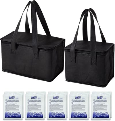 Dailygoods- Koeltas Set 7,5 l/5 l - 10 Koelaccu's - Opvouwbaar - Isolatietas - Lange Koelcapaciteit - Stabiele Bodem - Koelbox