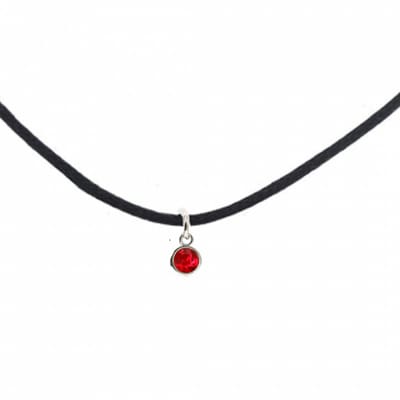 Ketting Arcen suede rode steen 45 cm - Charme Bijoux