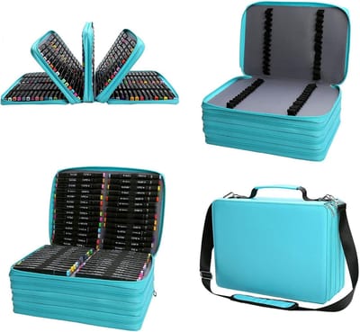 Marker Organizer Tas - Pennentas Opberger - Kunstbenodigdheden Vervoeren - Grote Capaciteit - 168 Slots - Canvas Kleur