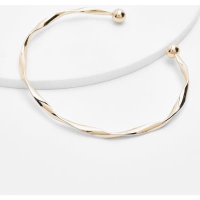 boohoo Dames Twisted Gesmolten Bangle Armband | Goud