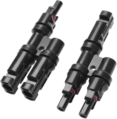 SolidKeus - Solar Panel Verbinding Adapter, 2 naar 1T Tak Parallel Adapter, Waterproof