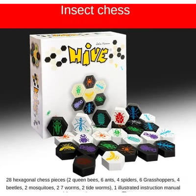 Nieuwste Hive Bordspel 2 Spelers Familiefeest Ouders met Kinderen Amusant Vermaak Gemaakt Hoge Premium Kwaliteit Vriendencadeau wit