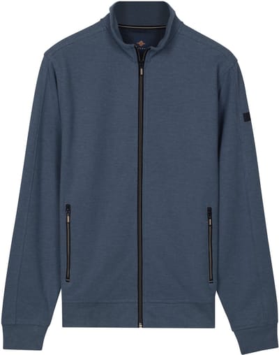 Baileys Vest Two-Tone Jacquard Sweat Zip Riviera Blue / male