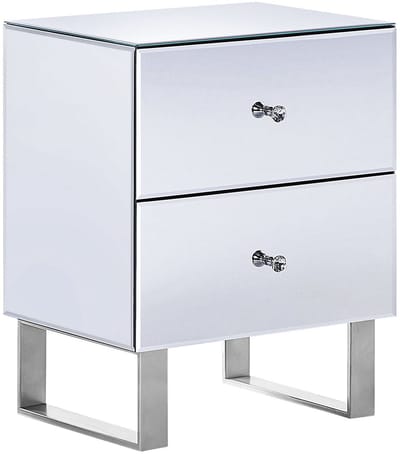 NESLE - Nachtkastje - Zilver - Glas