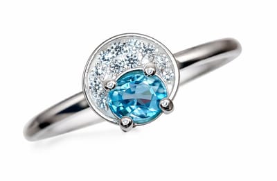 925 Sterling Zilveren Ring met Blauwe Natuurlijke Topaas - Minimalistische Damesring - Ringmaat 9 - November Geboortesteen
