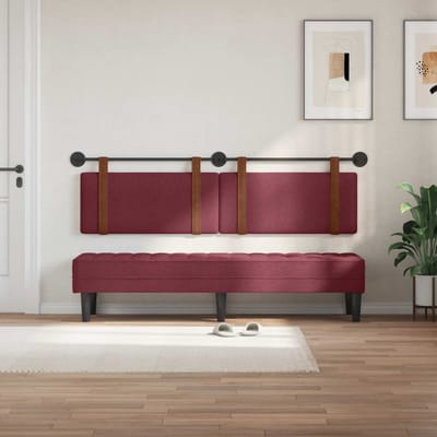 vidaXL - Hangend - hoofdbord - Wijnrood - Antiek - PU