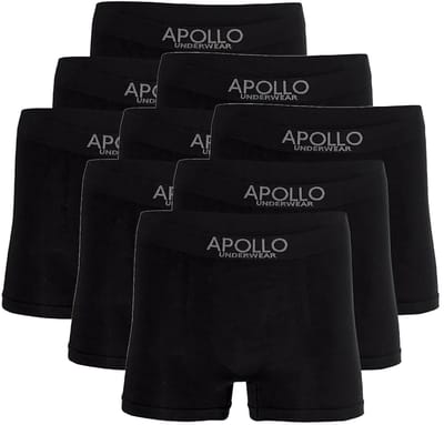 Apollo heren boxershorts - naadloos - maat L - 9-pack - zwart