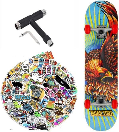 Compleet Skateboard - Beginners Skateboard - Straat Skaten - 7 Lagen Esdoorn Deck - 7.75 inch - Golden Hawk