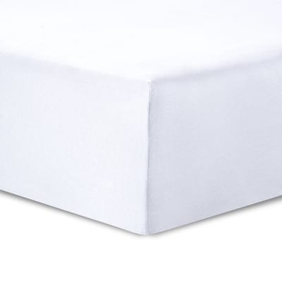 VISION Hoeslaken - Jersey katoen - Zacht, rekbaar en perfecte pasvorm - 90 x 200cm met 30cm hoekhoogte voor éénpersoonsbed - Wit - 100% katoen Jersey - Oekotex gecertificeerd