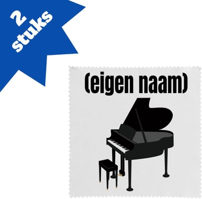 Akyol - piano met eigen naam brillendoekjes - Piano - muziek liefhebbers - iemand die houdt van piano spelen - verjaardag - cadeau - kado - 17,8 bij 17,8 cm - 2 stuks