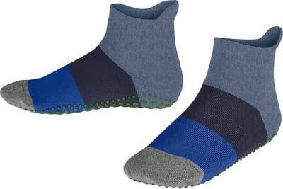 FALKE Colour Block Noppen op de zool katoen huissokken kinderen blauw - maat 23-26
