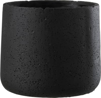 J-Line bloempot Potine - cement - zwart - large - Ø 19 cm