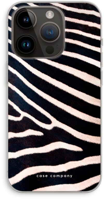 Case Company® - Hoesje geschikt voor iPhone 14 Pro hoesje - Zebra - Soft Cover Telefoonhoesje - Bescherming aan alle Kanten en Schermrand