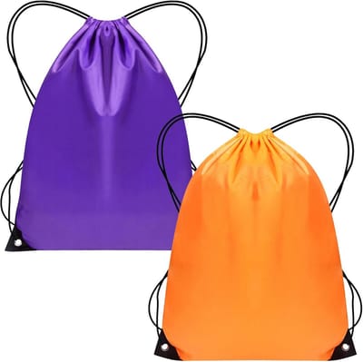 Trekkoord Tas Unisex Sport en Zwemmen - 2 Stuks Paars/Oranje