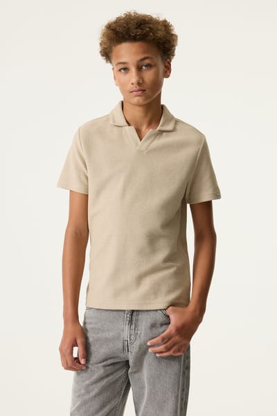regular fit poloshirt met structuurpatroon