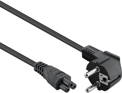 C5 (recht) - CEE 7/7 (haaks) stroomkabel | 3x 0,75mm | zwart | 0,50 meter