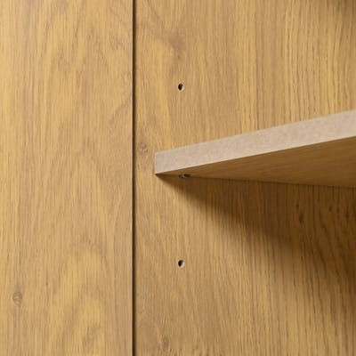 Sideboard - 140x40x75 cm wit - verstelbare plank (3 niveaus) - metalen poten - 2 deuren & 3 laden