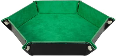 Dobbelsteenbak - 18.8*22cm - Groen - Dobbelbak - Velvet met drukknopen - Pitjesbak - Dice Tray - voor rollenspellen kinderen