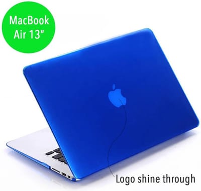 Lunso Geschikt voor MacBook Air 13 inch (2010-2017) cover hoes - case - Glanzend Donkerblauw