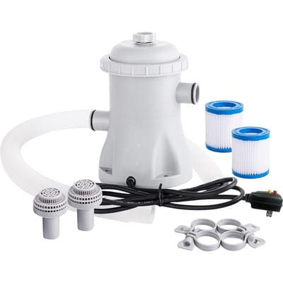 Pompe Filtre Piscine 330 Gph Piscine Gonflable Pompe à Eau Électrique Avec 2 Cartouches Filtre Piscine Pompes Piscine Hors Sol Petit Filtre Piscine