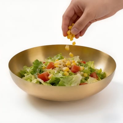 Dailygoods- Mengkom Goud - Roestvrij Staal - 24cm - Duurzaam - Voedingskwaliteit - Gemakkelijk te Reinigen - Serveerkom