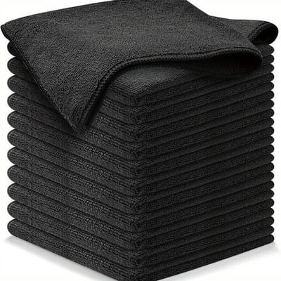 Sjtoer® - Microvezel Vaatdoekjes Zwart – Set van 12 Stuks – Ultra Absorberend & Multifunctioneel - Ramen - Auto