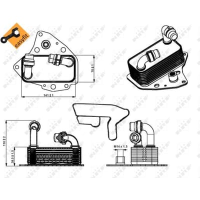 Olie radiator, motorolie  NRF 31344