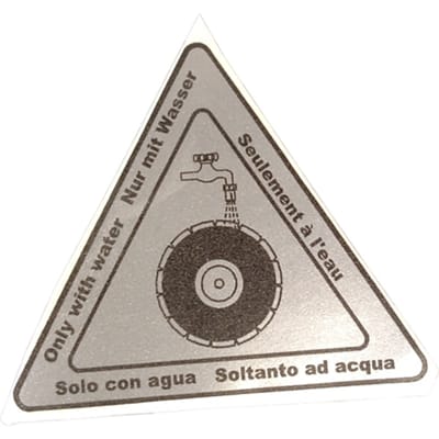 Label, "water only"