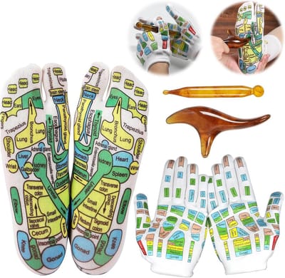 Acupressuur Sokken en Handschoenen Set met Massage Tool voor Voet- en Handmassage