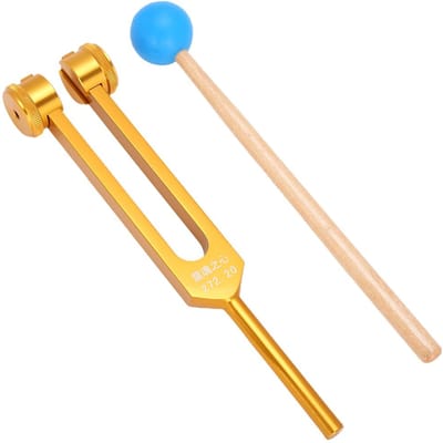 272.2HZ Aluminiumlegering Yoga Stemvork Klankgenezing Therapie Stemvork met Hamer beige