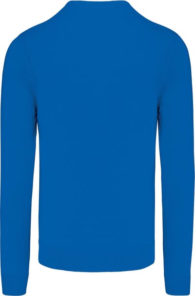 Pullover/Cardigan Heren S Kariban V-hals Lange mouw Light Royal Blue 50% Katoen, 50% Acryl