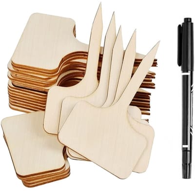 Dailygoods - Houten plantenbordjes - Tuinsteker - 30 stuks - Houtkleur - Plantensteker - Voor kwekerijen en sierplanten - Tuinaccessoires